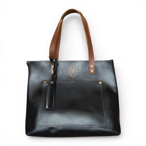Lifetime Leather Co “Lifetime Tote” — Oxford Black Full Grain Leather, Zip Top